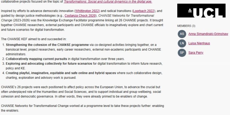 CHANSE-KEF on UCL Repository