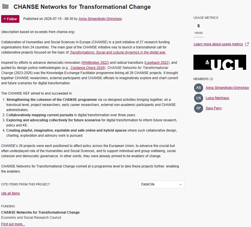 CHANSE-KEF on UCL Repository